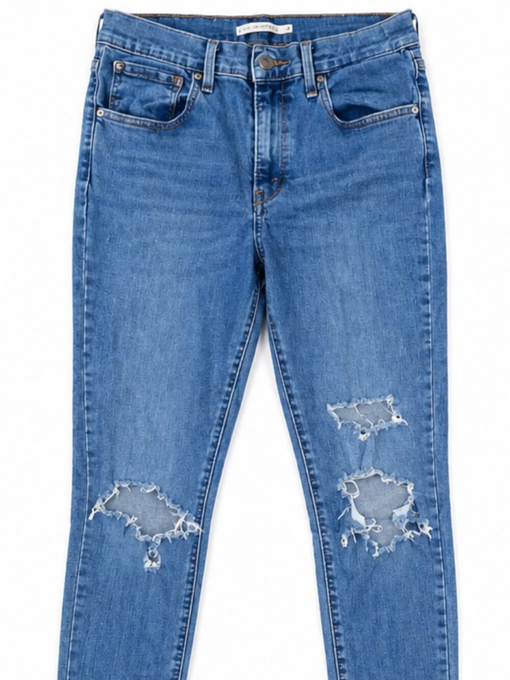 Levi’s 720 High Rise Super Skinny Jeans Distressed Raw Hem